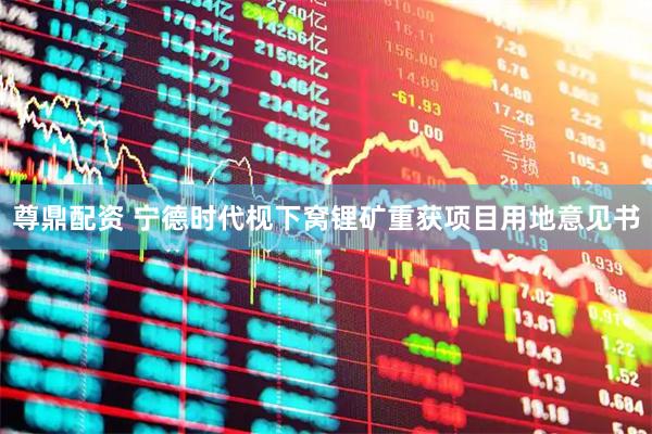 尊鼎配资 宁德时代枧下窝锂矿重获项目用地意见书