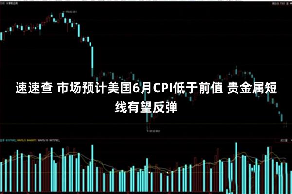 速速查 市场预计美国6月CPI低于前值 贵金属短线有望反弹